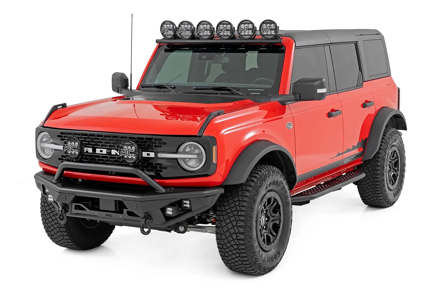 Rough Country OV2 Running Boards | Side Step Bars | 4-Door | Ford Bronco 4WD (2021-2025) by Rough Country