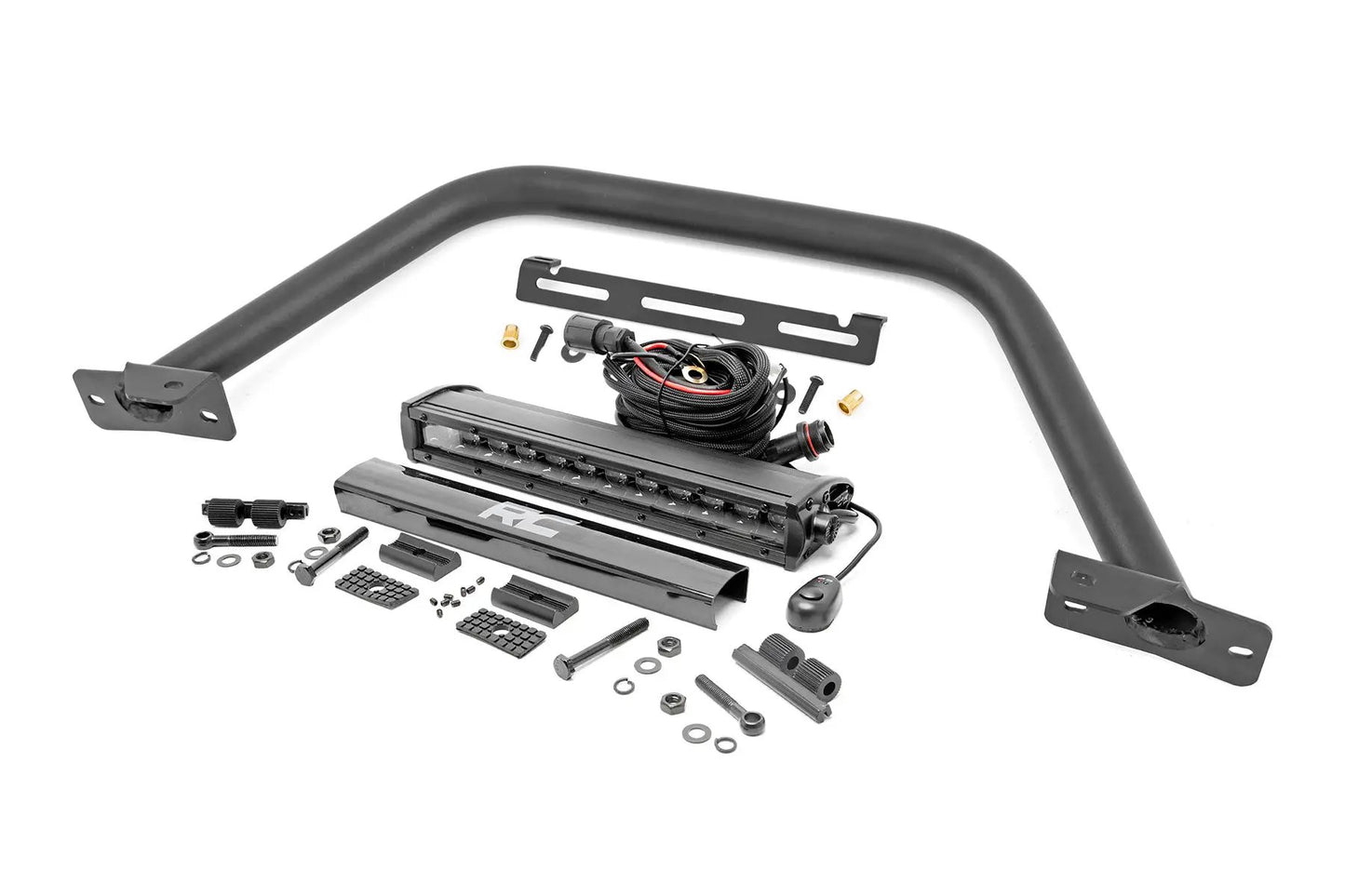 Rough Country Safari Bar | 12" LED Light Bar | Black | Single Row | OE Modular Steel | Ford Bronco (21-25) by Rough Country
