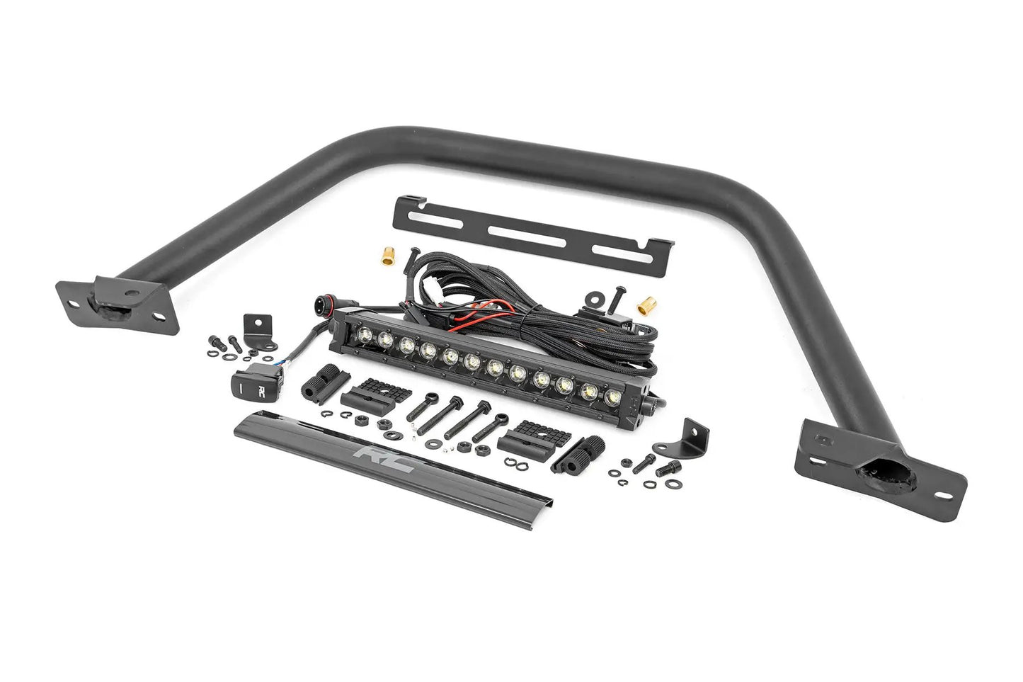 Rough Country Safari Bar | 12" LED Light Bar | Black | DRL | Single Row | OE Modular Steel | Ford Bronco (21-25) by Rough Country