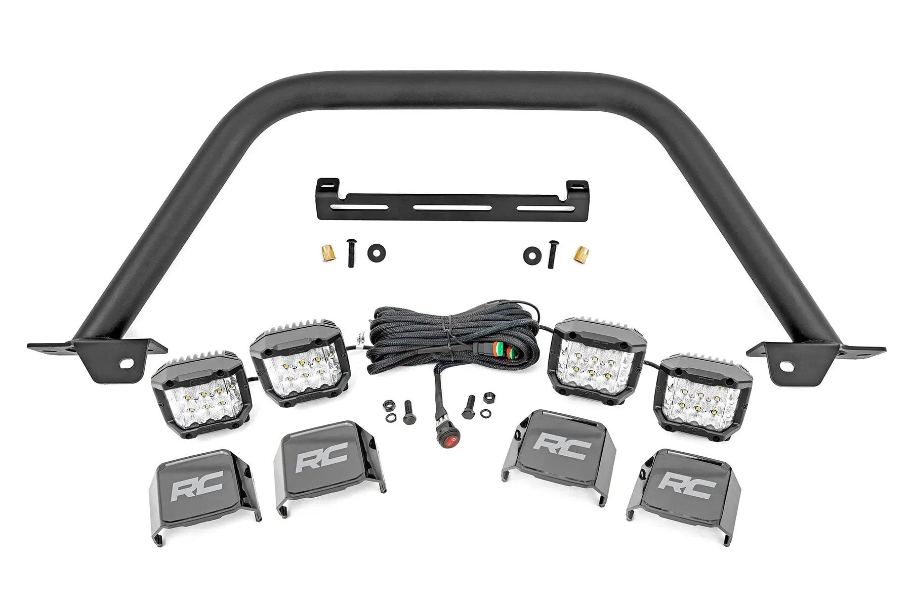 Rough Country Safari Bar | 3" OSRAM (Quad) | Wide | OE Modular Steel | Ford Bronco (21-25) by Rough Country