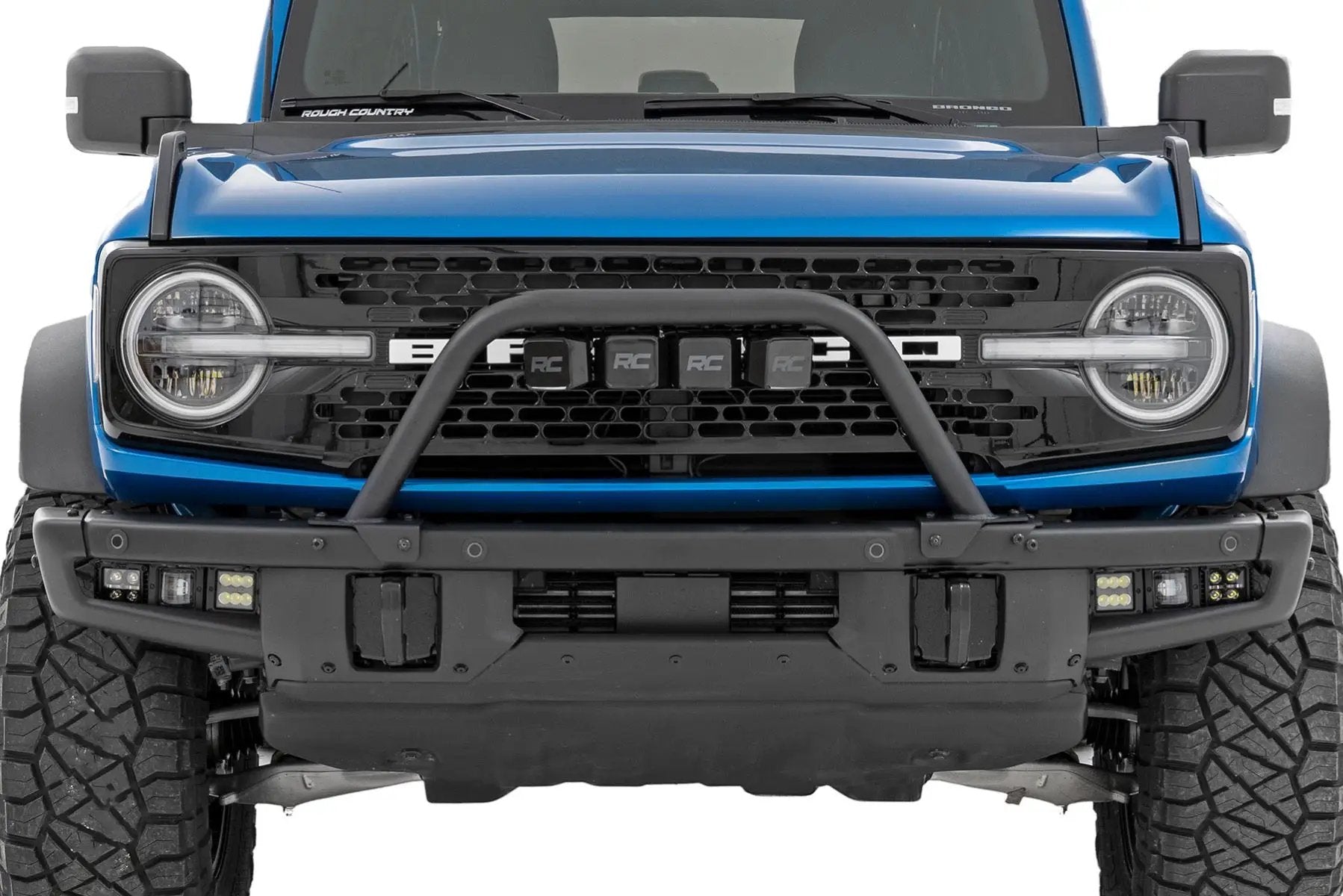 Rough Country Safari Bar | 3" OSRAM (Quad) | Wide | OE Modular Steel | Ford Bronco (21-25) by Rough Country