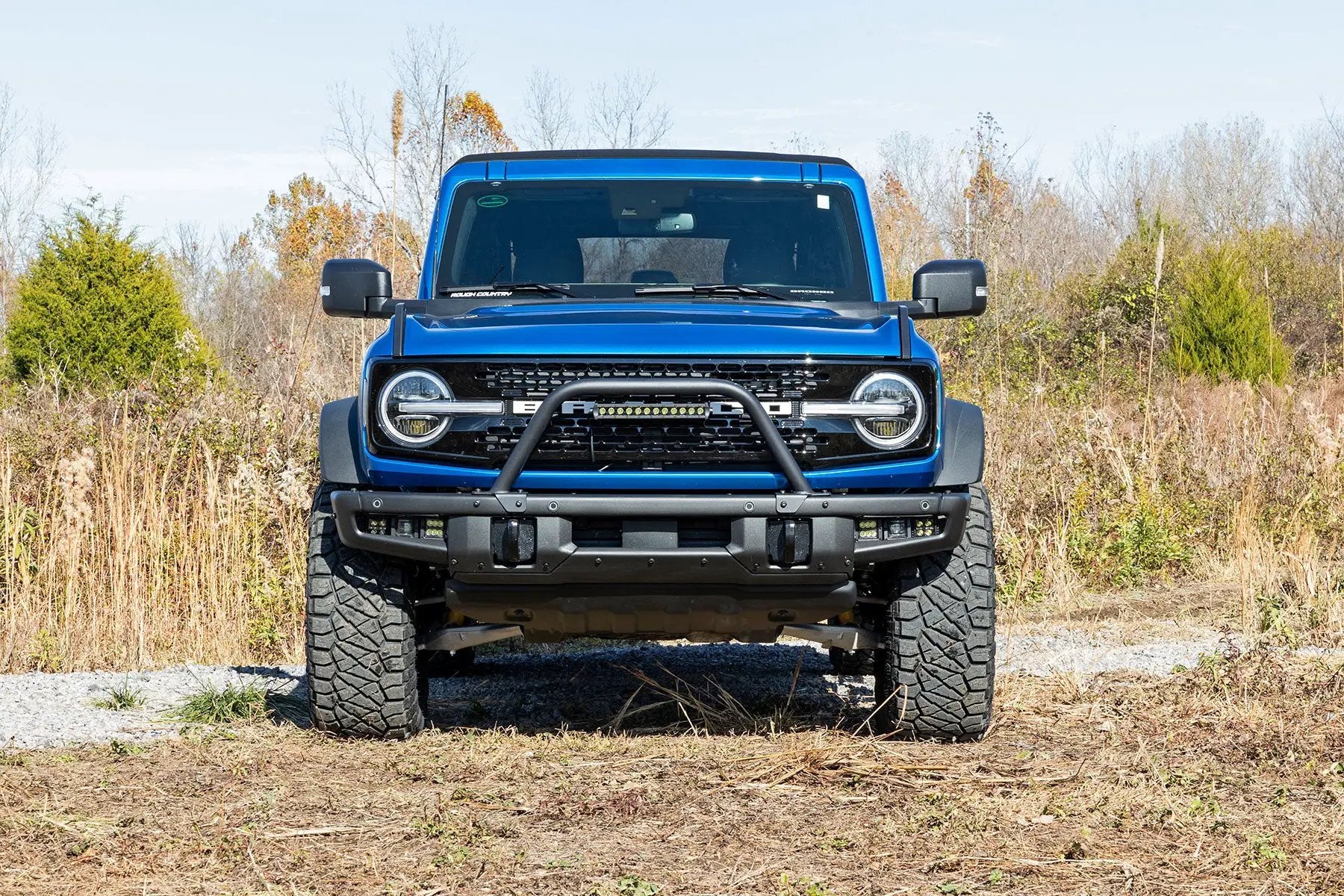 Rough Country Safari Bar | 12" LED Light Bar | Black | Single Row | OE Modular Steel | Ford Bronco (21-25) by Rough Country
