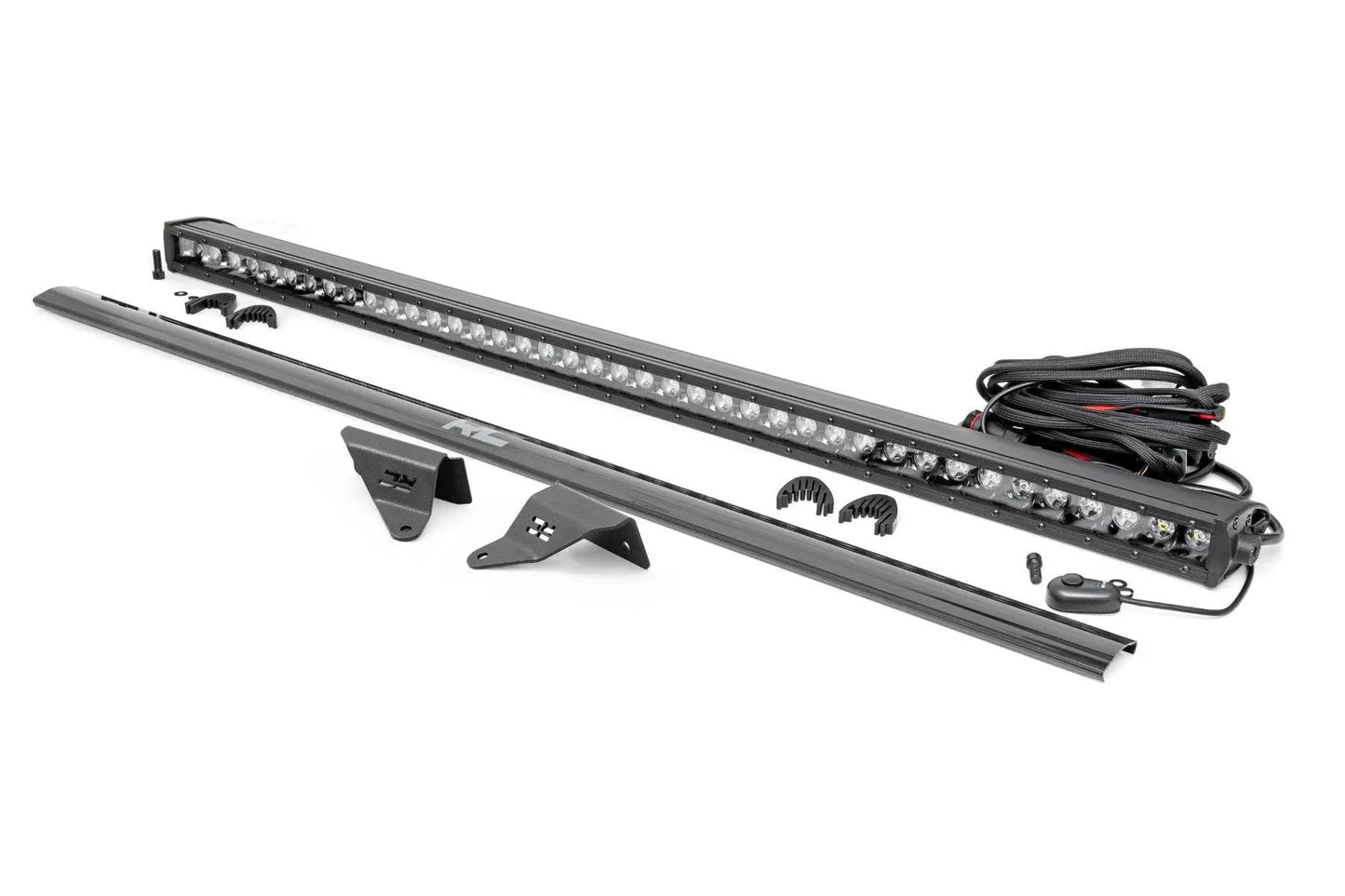 Rough Country LED Light Kit | Upper Windshield | 40" Black Single Row | Ford Bronco (21-25) by Rough Country