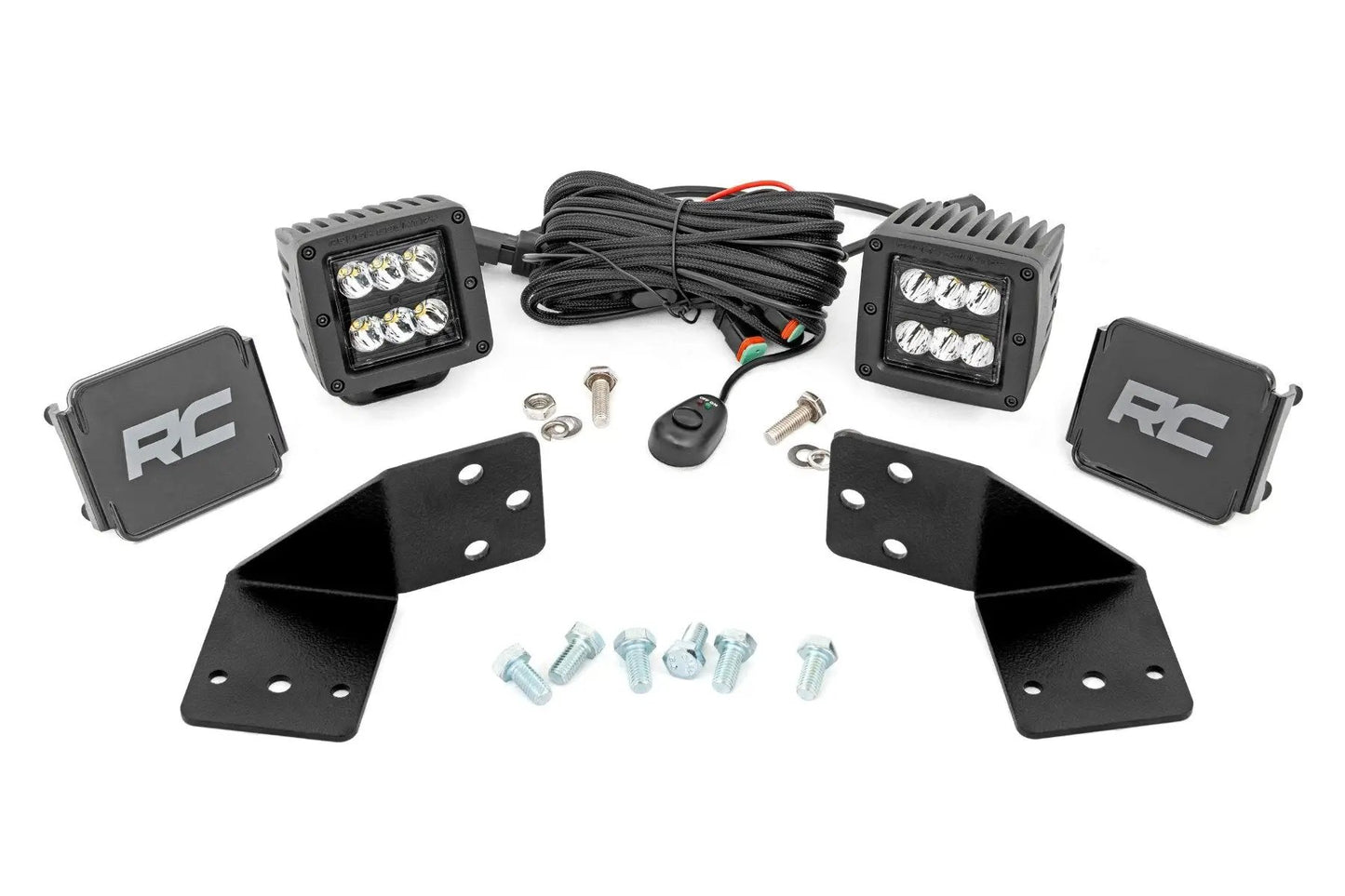 Rough Country LED Light Kit | Rear Mount | 2" Black Pair | CFMOTO UFORCE 1000 by Rough Country