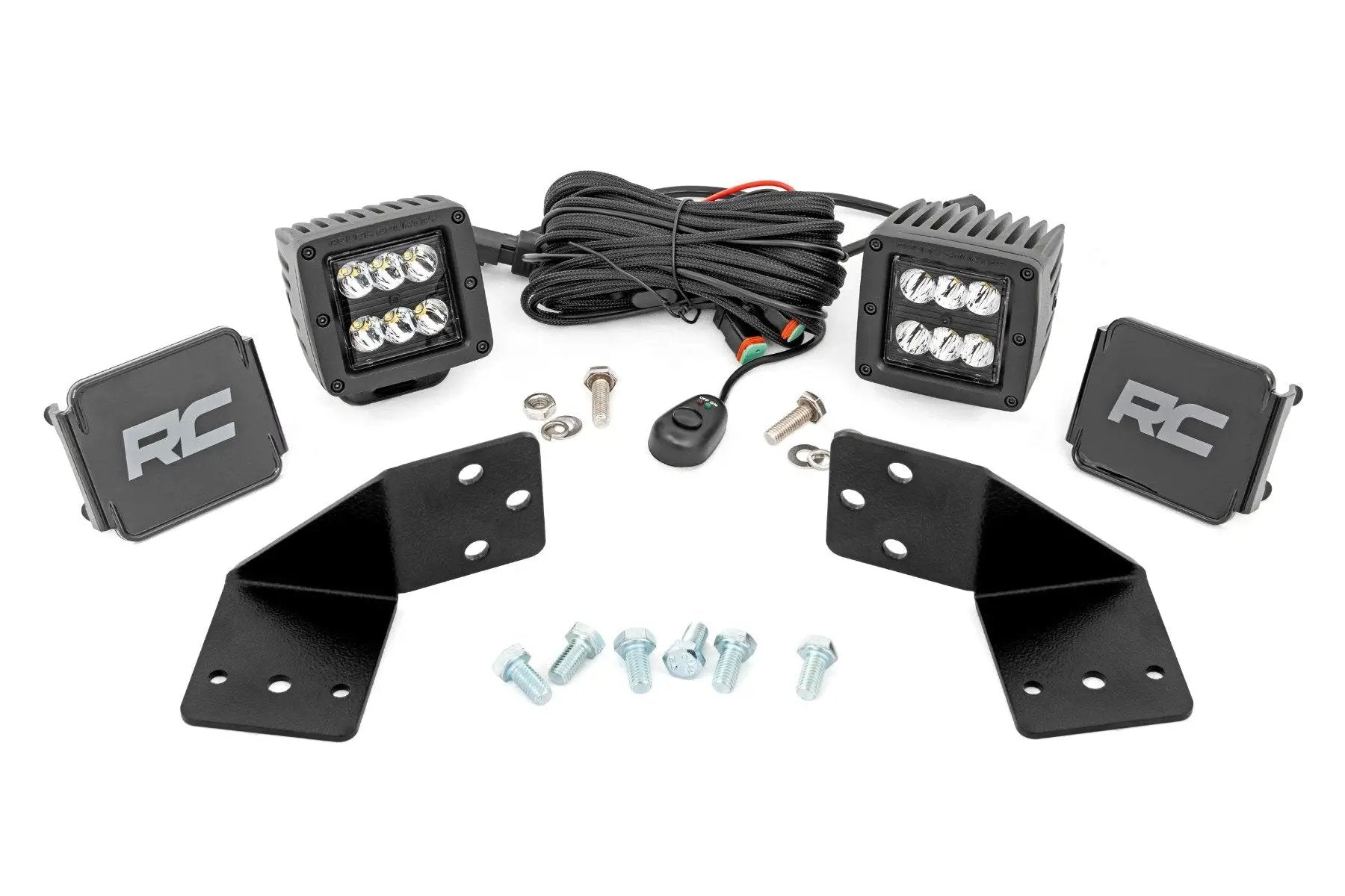 Rough Country LED Light Kit | Rear Mount | 2" Black Pair | CFMOTO UFORCE 1000 by Rough Country