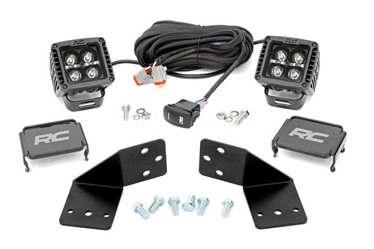 Rough Country LED Light Kit | Rear Mount | 2" Black Pair | Amber DRL | CFMOTO UFORCE 1000