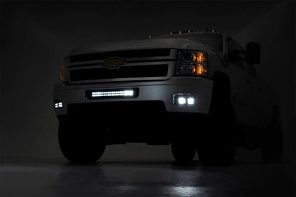 Rough Country LED Light Kit | Fog Mount | Dual 2" Black Pair | Chevy Silverado 2500 HD/3500 HD (11-14) by Rough Country