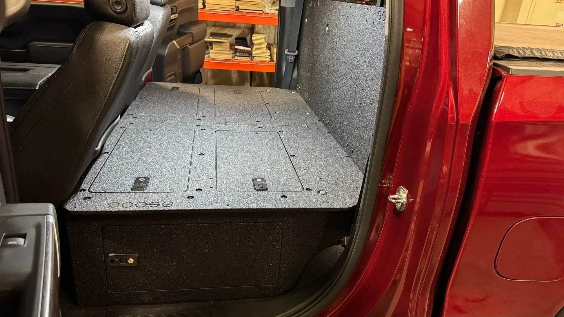 CHEVY - SILVERADO - 4TH GEN - GMC - SIERRA - 2019-PRESENT - 5TH GEN - EXPLORE SERIES - CREW CAB - SEAT DELETE PLATE SYSTEM - SECOND ROW - 100% by Goose Gear