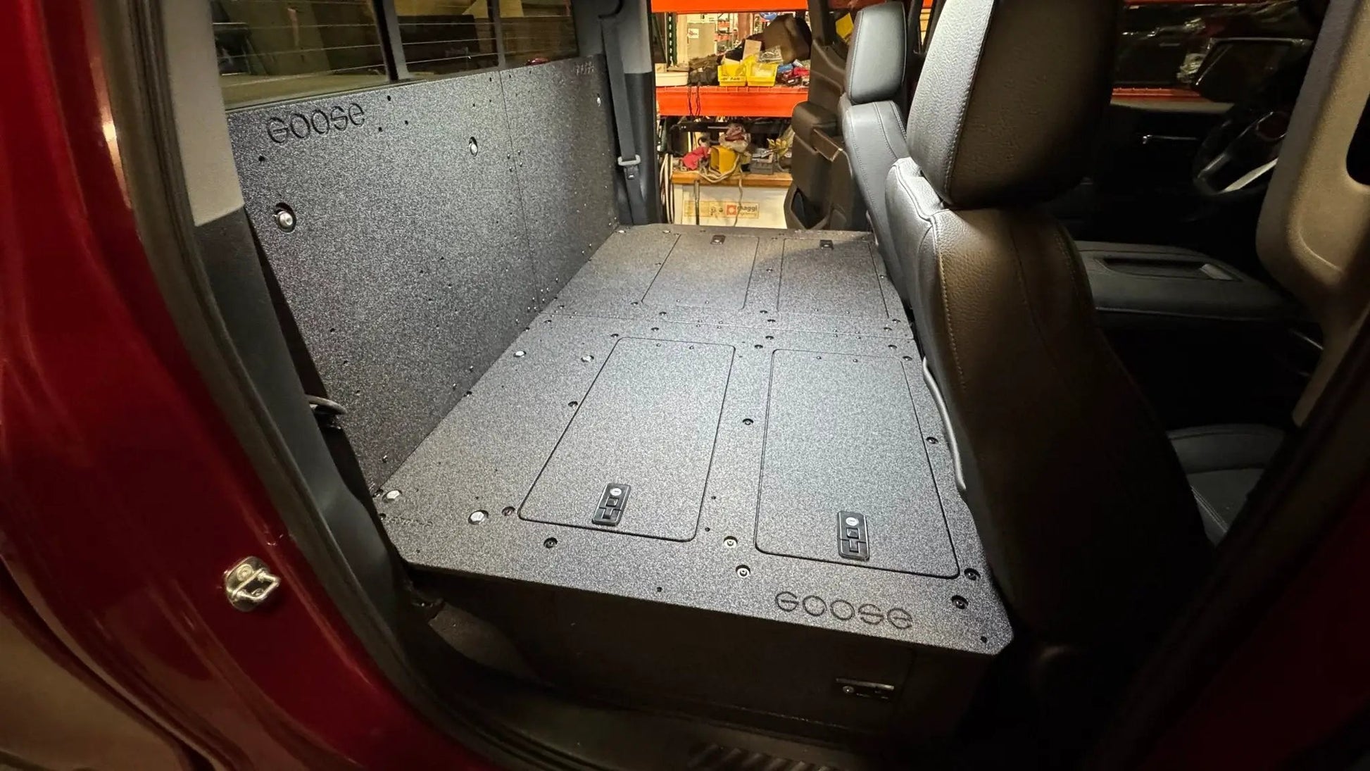 CHEVY - SILVERADO - 4TH GEN - GMC - SIERRA - 2019-PRESENT - 5TH GEN - EXPLORE SERIES - CREW CAB - SEAT DELETE PLATE SYSTEM - SECOND ROW - 100% by Goose Gear