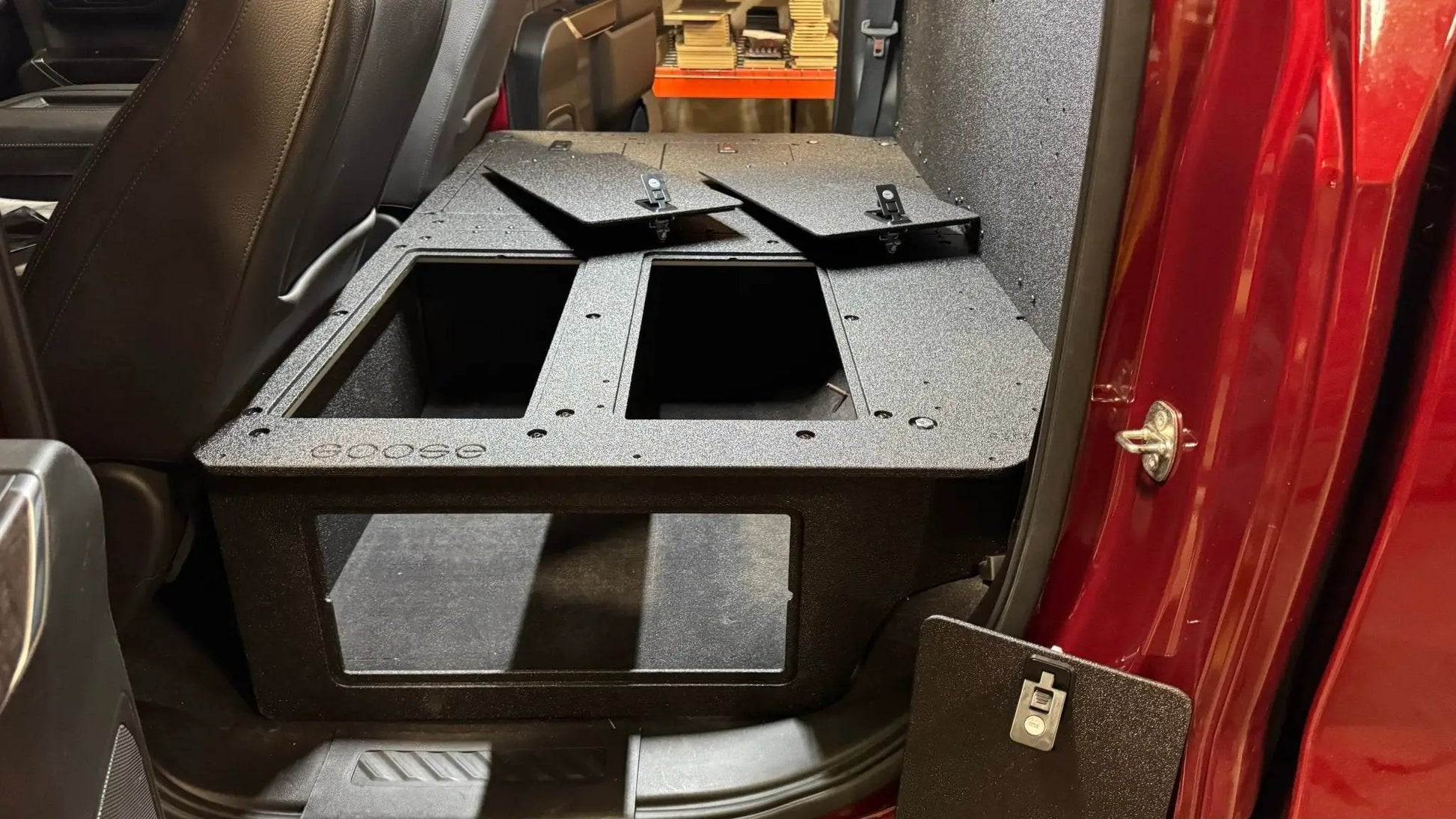 CHEVY - SILVERADO - 4TH GEN - GMC - SIERRA - 2019-PRESENT - 5TH GEN - EXPLORE SERIES - CREW CAB - SEAT DELETE PLATE SYSTEM - SECOND ROW - 100% by Goose Gear
