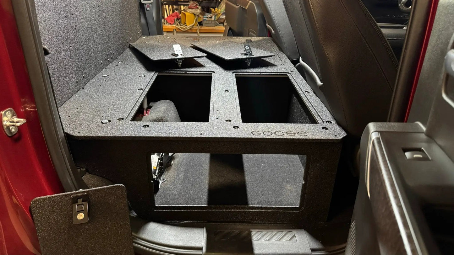 CHEVY - SILVERADO - 4TH GEN - GMC - SIERRA - 2019-PRESENT - 5TH GEN - EXPLORE SERIES - CREW CAB - SEAT DELETE PLATE SYSTEM - SECOND ROW - 100% by Goose Gear