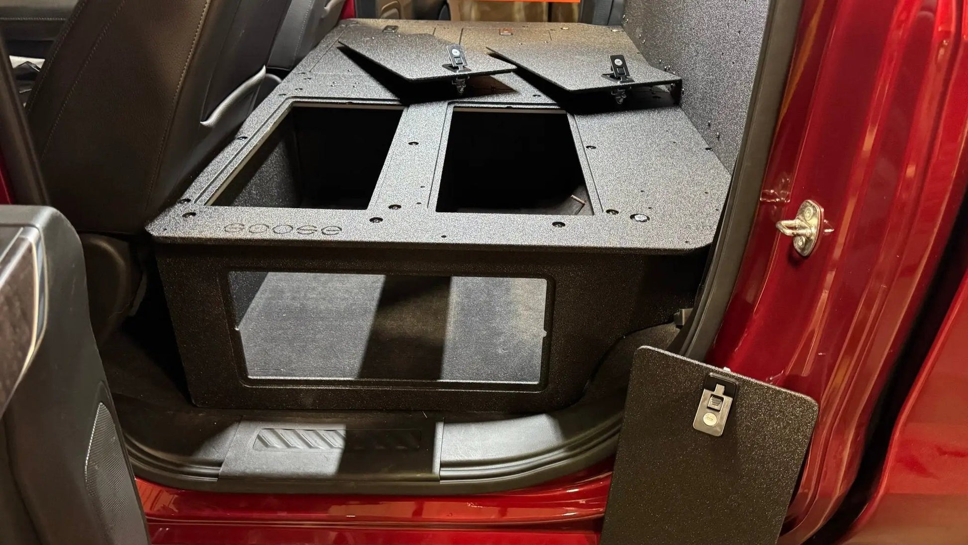 CHEVY - SILVERADO - 4TH GEN - GMC - SIERRA - 2019-PRESENT - 5TH GEN - EXPLORE SERIES - CREW CAB - SEAT DELETE PLATE SYSTEM - SECOND ROW - 100% by Goose Gear