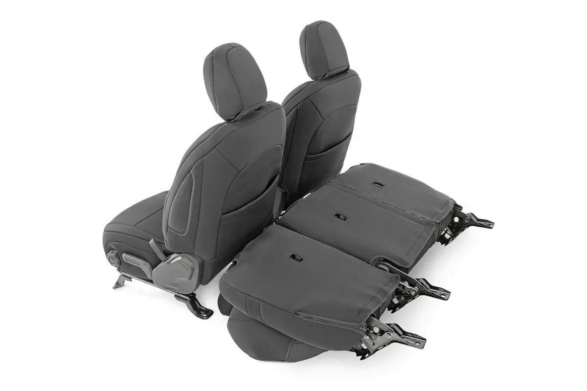 Rough Country Seat Covers | Front and Rear w/ Armrest | Jeep Wrangler Unlimited 4WD (18-26) by Rough Country