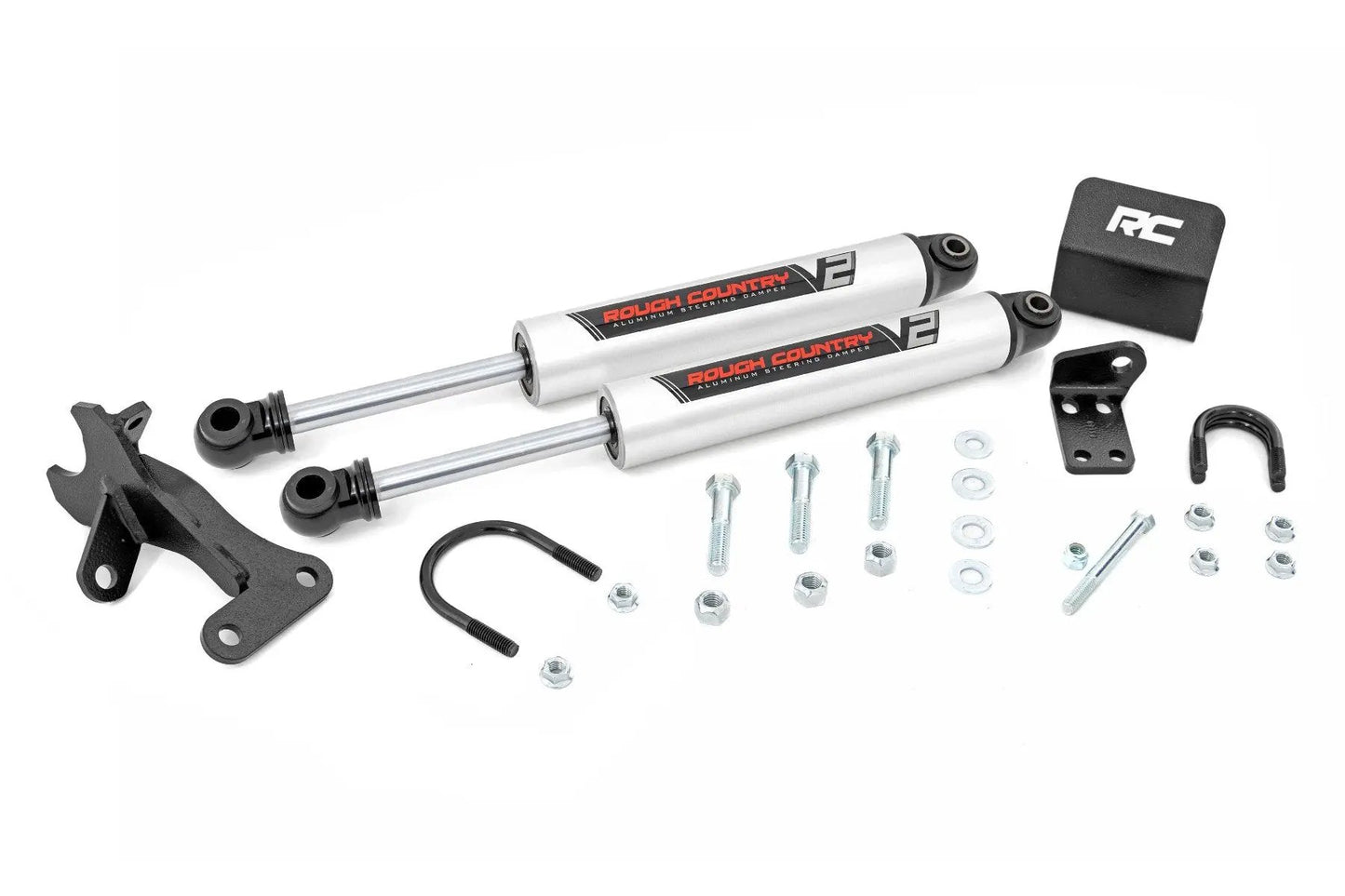 Rough Country V2 Steering Stabilizer | Dual | 4 Inch Lift | Jeep Grand Cherokee WJ (99-04) by Rough Country