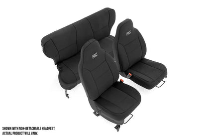 Rough Country Seat Covers | Detachable Headrest FR & RR | Jeep Cherokee XJ 2WD/4WD (97-01) by Rough Country