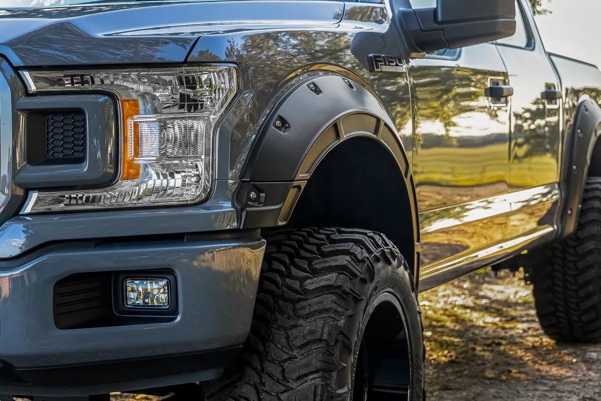Rough Country Fender Flares | Defender | UH Tuxedo Black Metallic | Ford F-150 (15-20) by Rough Country