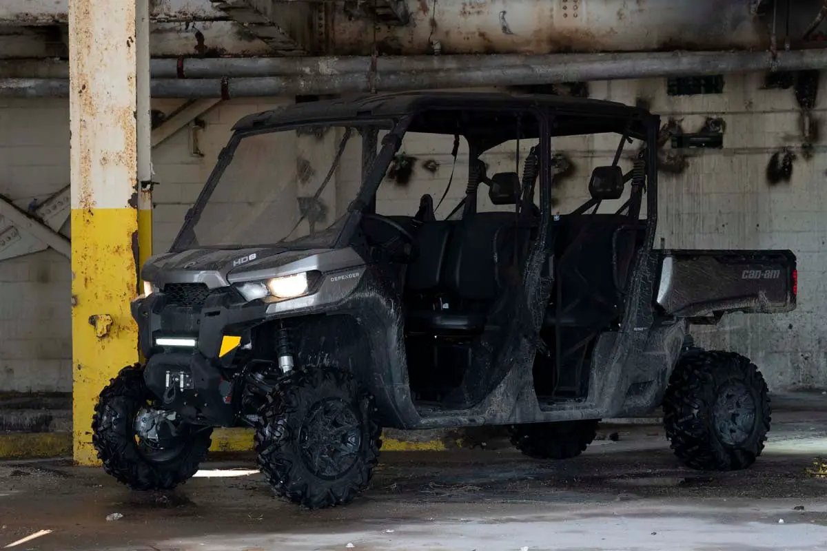 Rough Country LED Light | Bumper Mount | 12" Black Single Row | White DRL | Can-Am Defender HD 8/HD 9/HD 10 by Rough Country