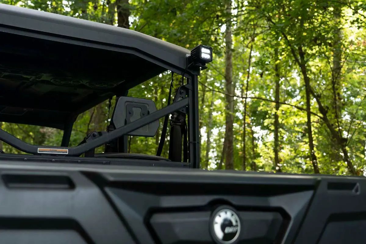 Rough Country LED Light | Cab Mount | 2" Black Pair | Flood | Can-Am Defender HD 5/HD 8/HD 9/HD 10 by Rough Country