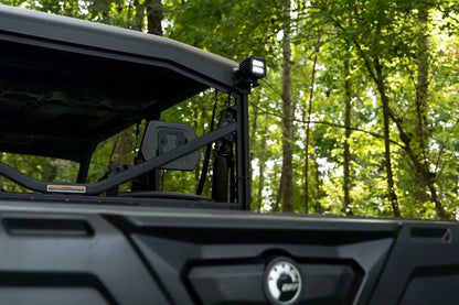 Rough Country LED Light | Cab Mount | 2" Black Pair | Flood | Can-Am Defender HD 5/HD 8/HD 9/HD 10 by Rough Country