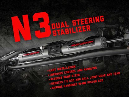 Rough Country N3 Steering Stabilizer | Dual | Toyota 4Runner/Truck 4WD (1986-1995) by Rough Country