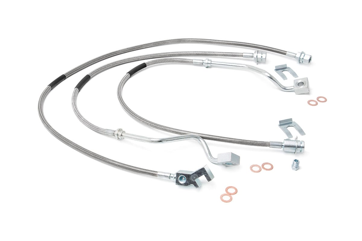 Latiguillos de freno | Inoxidable | Delanteros y traseros | Elevación de 4-6 pulgadas | Ford F-250/F-350 Super Duty (99-04)