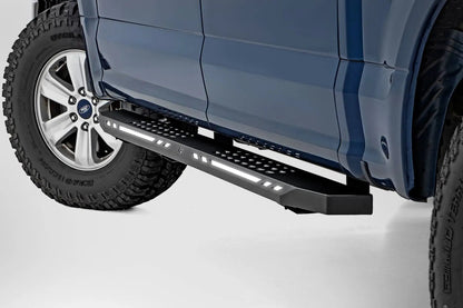 Rough Country AC2 Running Boards | Amber/White | Crew Cab | Ford F-150/Lightning/F-250/F-350/Raptor (15-26) by Rough Country