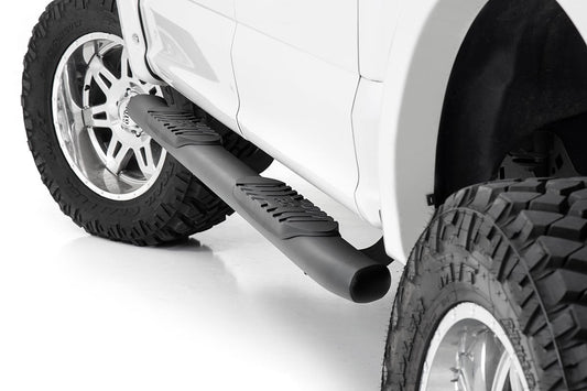 Estribo ovalado Nerf | Cabina doble | Negro | Ford F-150/Lightning/F-250/F-350/Raptor (15-26)