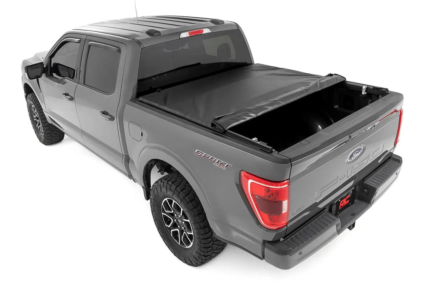Rough Country Soft Roll Up Bed Cover | 5'7" Bed | Ford F-150/F-150 Lightning/Raptor (15-25) by Rough Country