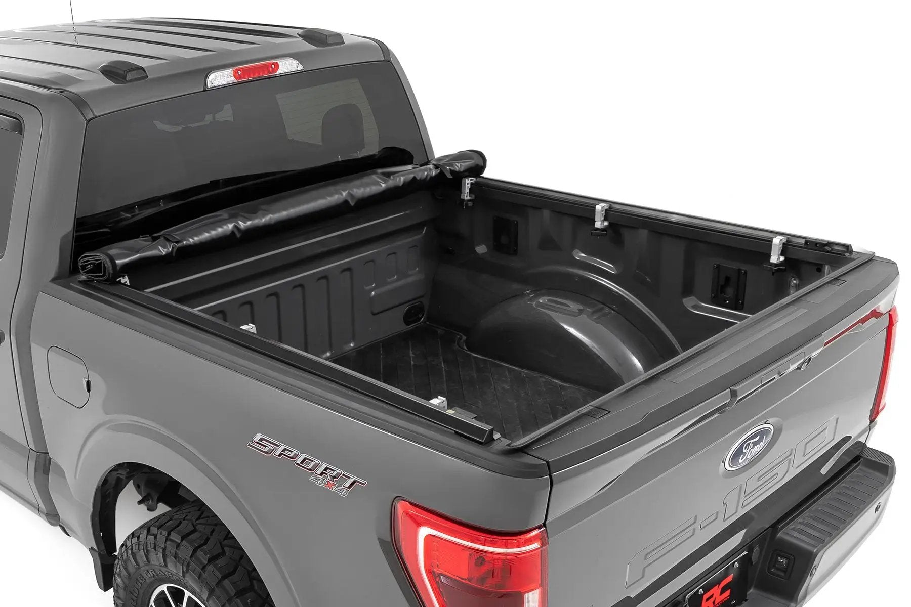 Rough Country Soft Roll Up Bed Cover | 6'7" Bed | Ford F-150/F-150 Lightning/Raptor (15-25) by Rough Country
