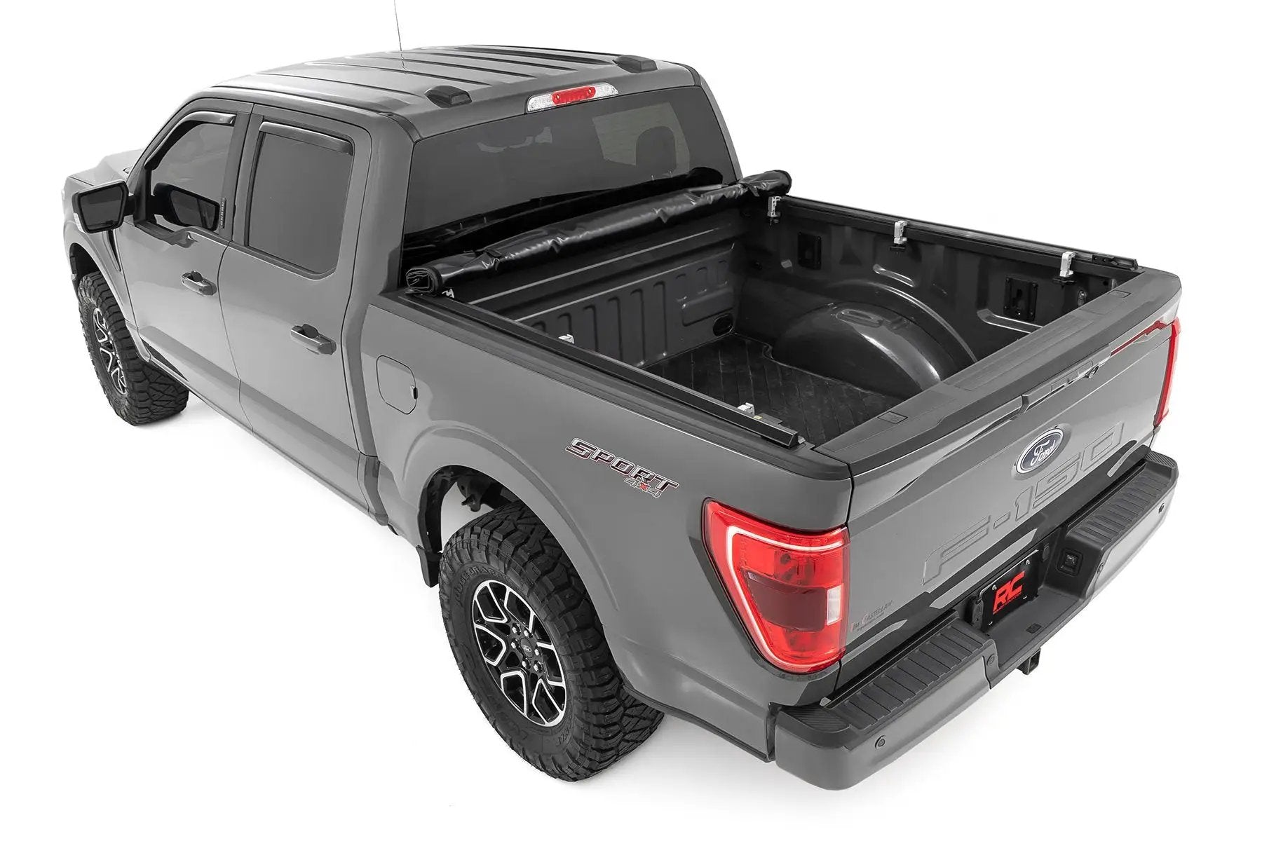 Rough Country Soft Roll Up Bed Cover | 5'7" Bed | Ford F-150/F-150 Lightning/Raptor (15-25) by Rough Country