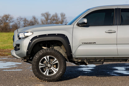Rough Country Pocket Fender Flares | 202 Black Onyx | Toyota Tacoma 2WD/4WD (2016-2023)