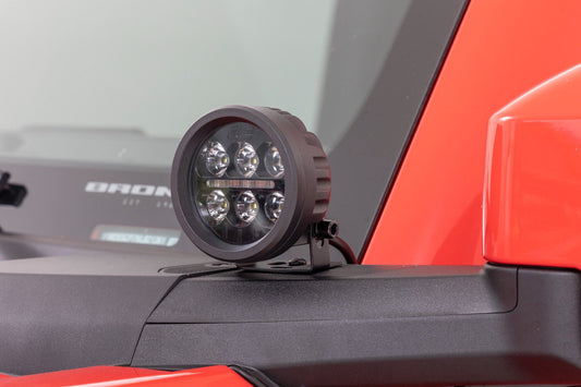 Rough Country LED Light Kit | Ditch Mount | 3.5" Black Round Pair | Amber DRL | Ford Bronco (21-25)