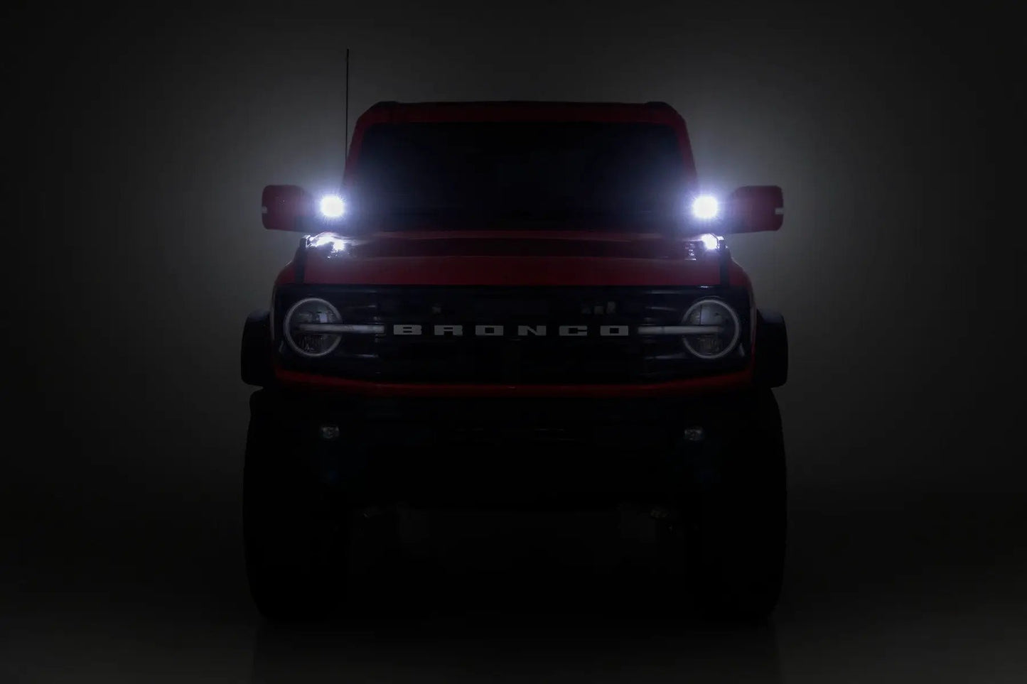 Rough Country LED Light Kit | Ditch Mount | 3.5" Black Round Pair | Amber DRL | Ford Bronco (21-25) by Rough Country