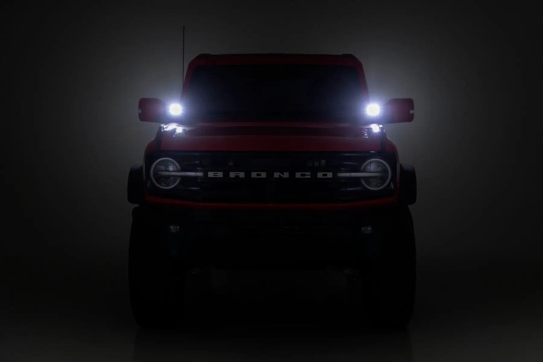 Rough Country LED Light Kit | Ditch Mount | 3.5" Black Round Pair | Amber DRL | Ford Bronco (21-25) by Rough Country