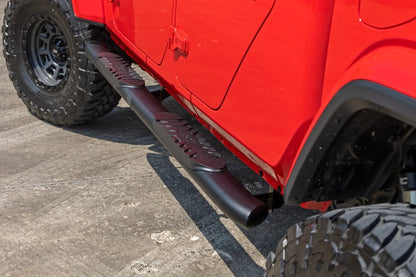 Rough Country Oval Nerf Steps | Black | Jeep Gladiator JT 4WD (2020-2025) by Rough Country