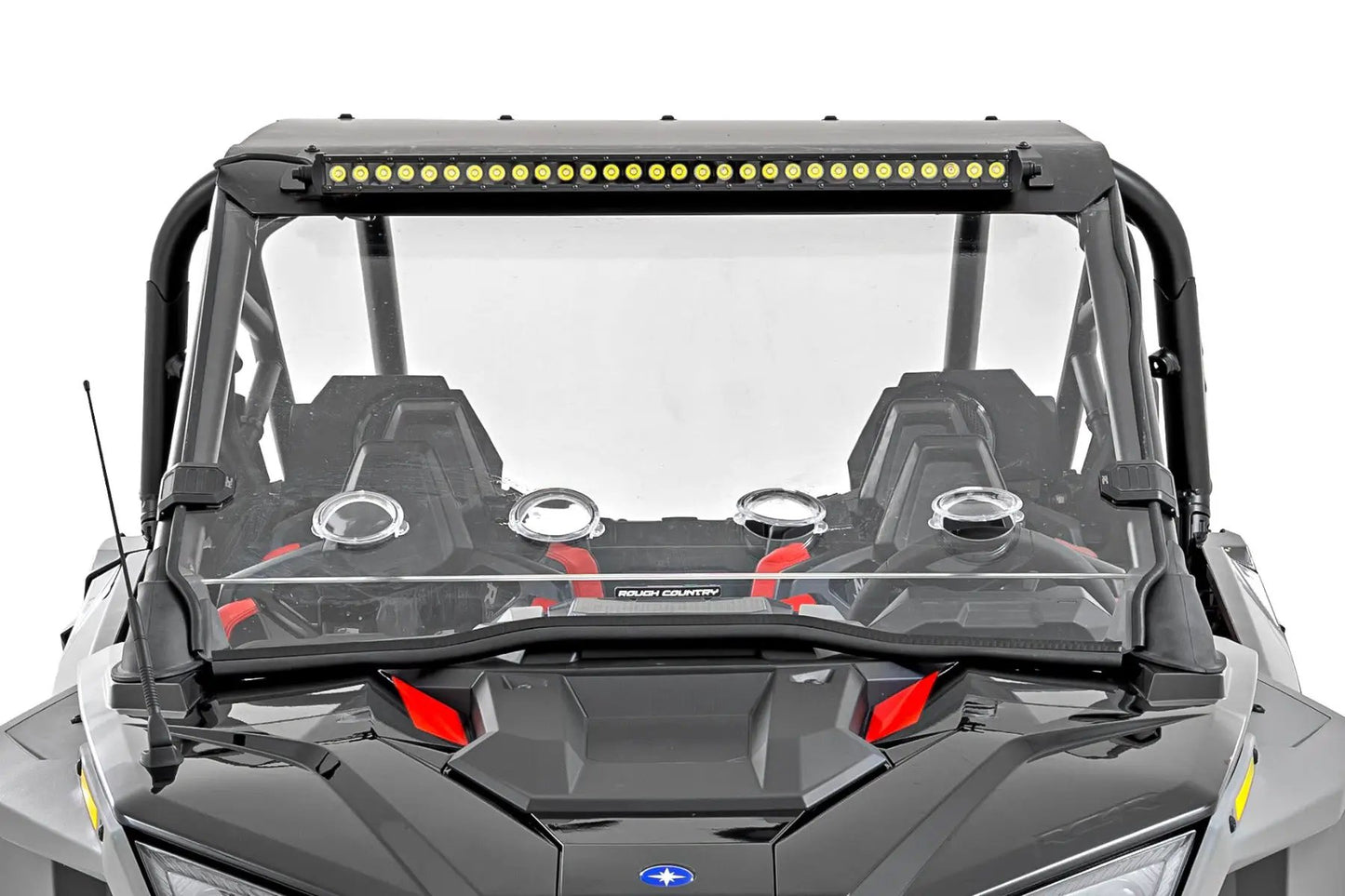 Rough Country 30" Single Row Light Mount | Front | Black Series | White DRL | Polaris RZR Turbo R by Rough Country
