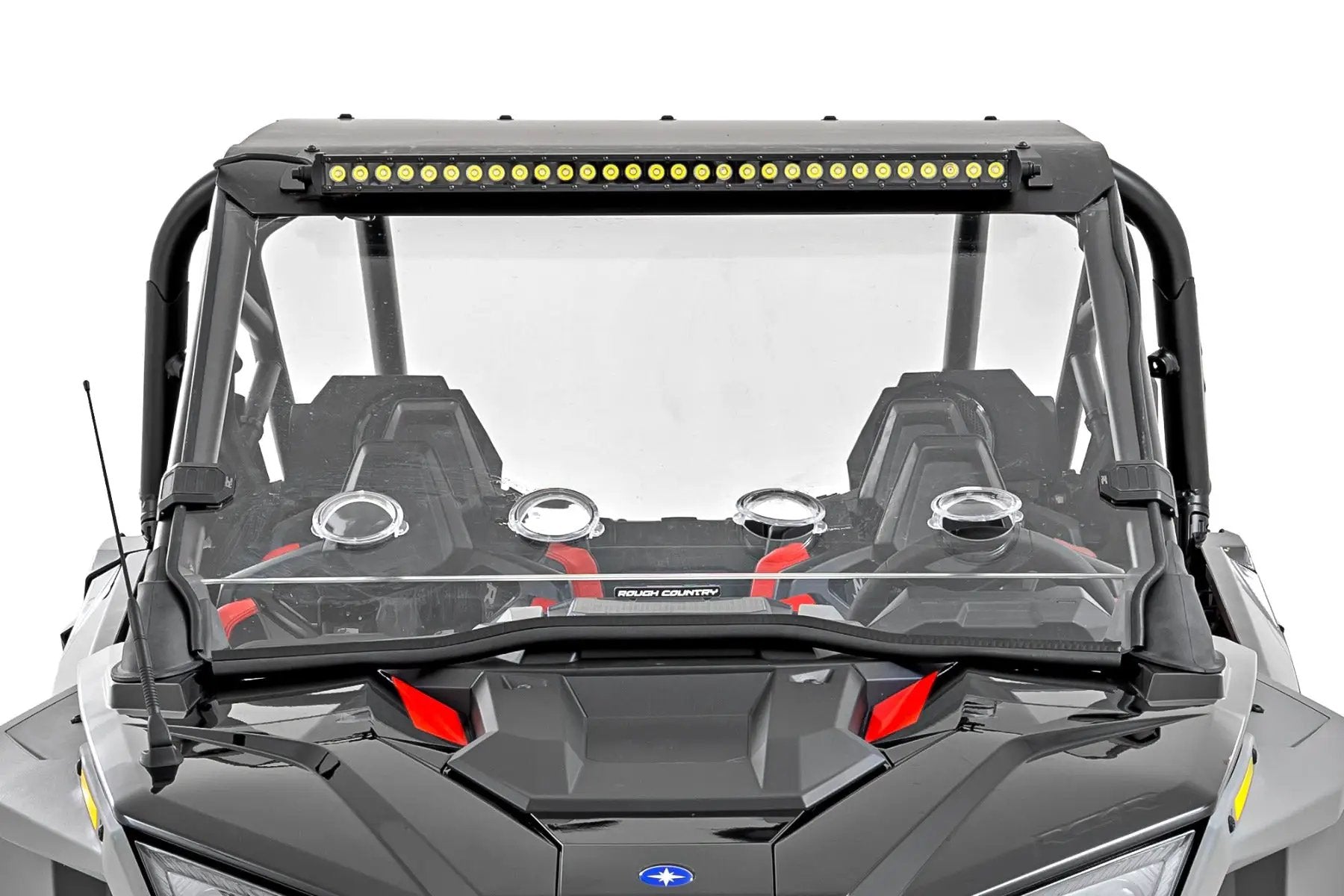 Rough Country 30" Single Row Light Mount | Front | Black Series | White DRL | Polaris RZR Turbo R by Rough Country