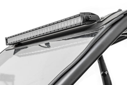 Rough Country 30" Single Row Light Mount | Front | Black Series | White DRL | Polaris RZR Turbo R by Rough Country