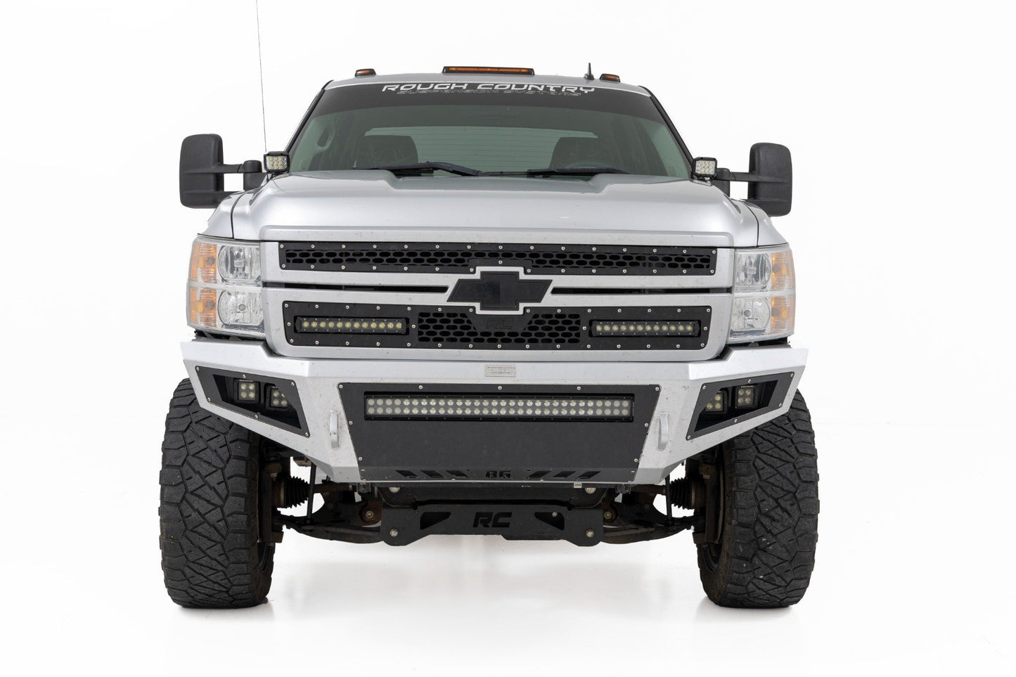 Rough Country LED Light Kit | Ditch Mount |  3" OSRAM | Wide | Chevy 1500 & Chevy/GMC 2500HD/3500HD (07-14)