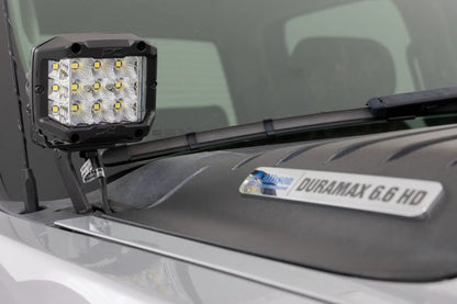 Rough Country LED Light Kit | Ditch Mount | 2" Black Pair | Spot | Chevy 1500 & Chevy/GMC 2500HD/3500HD (07-14) by Rough Country