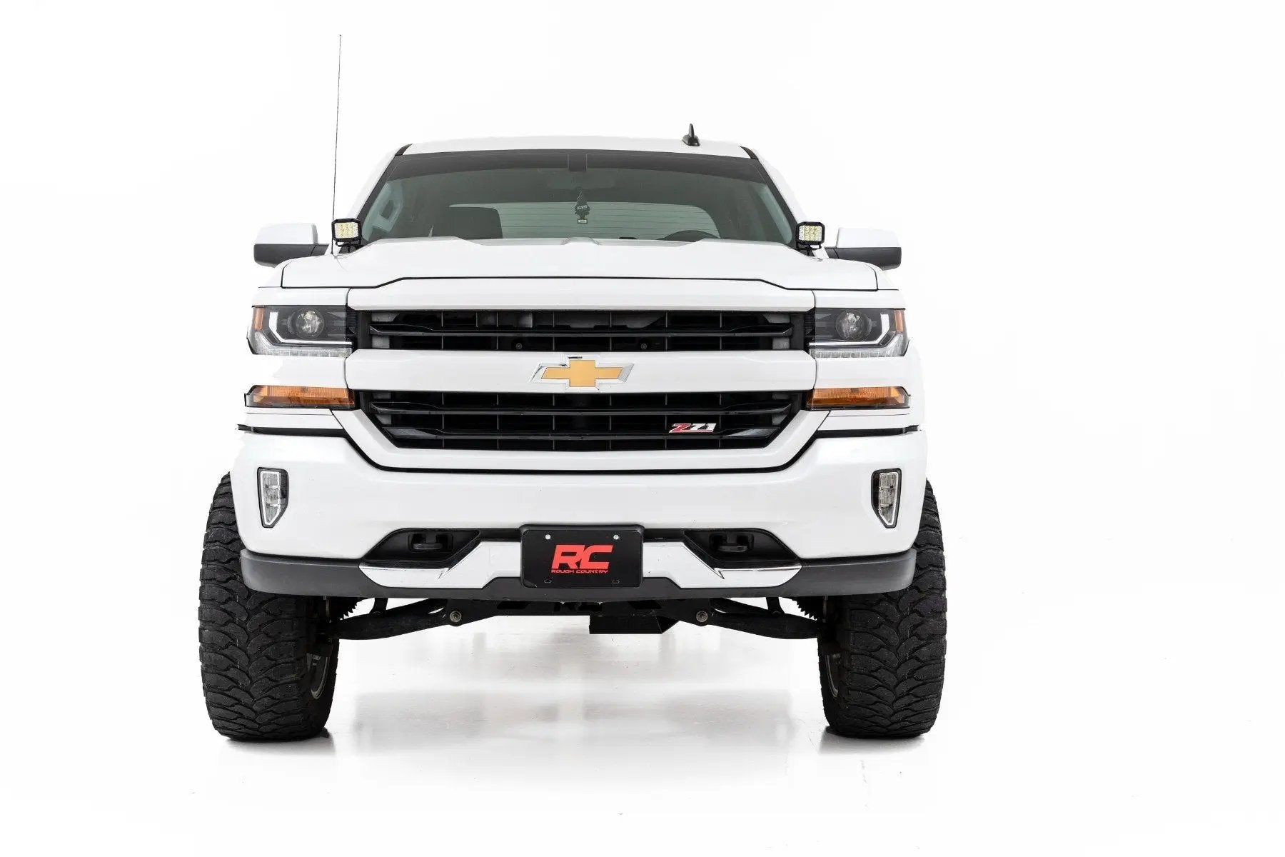 Rough Country LED Ditch Light Kit | 2in Black Pair | White DRL | Chevy/GMC 1500 (14-18 & Classic) by Rough Country