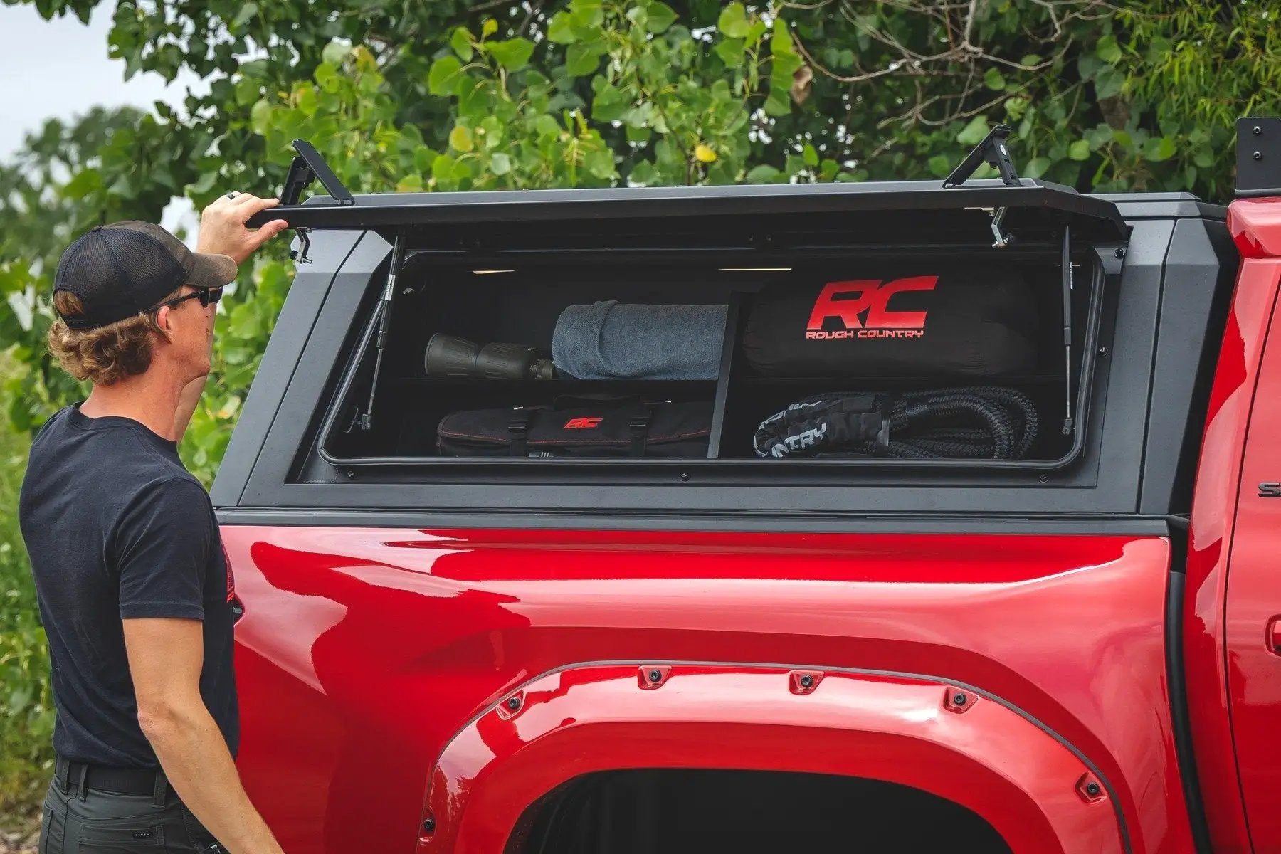 Rough Country Bed Cap Side Shelf Storage Bin | Passengers Side | Toyota Tacoma (24-26) by Rough Country