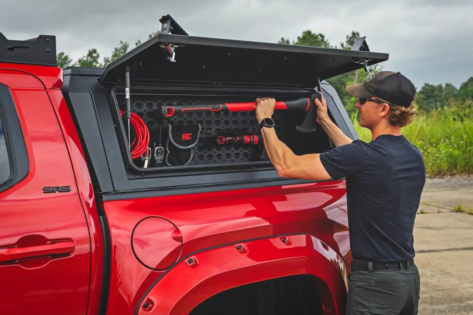 Rough Country Bed Cap Molle Panel Side Storage Bin | Drivers Side | Toyota Tacoma (24-26) by Rough Country