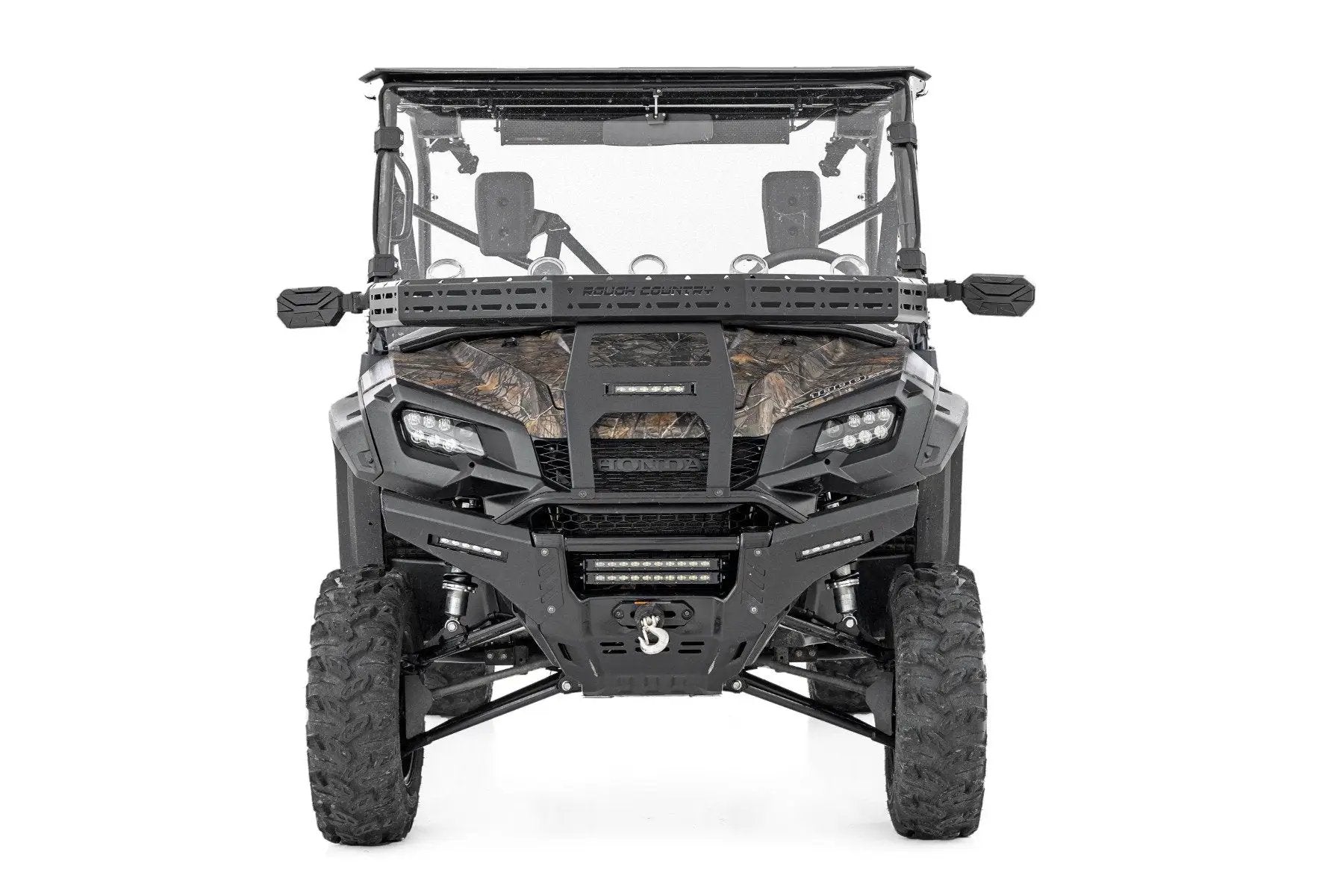 Rough Country Front Cargo Rack |Black Series LED | 6" Light | Slim Line | Honda Pioneer 1000 by Rough Country