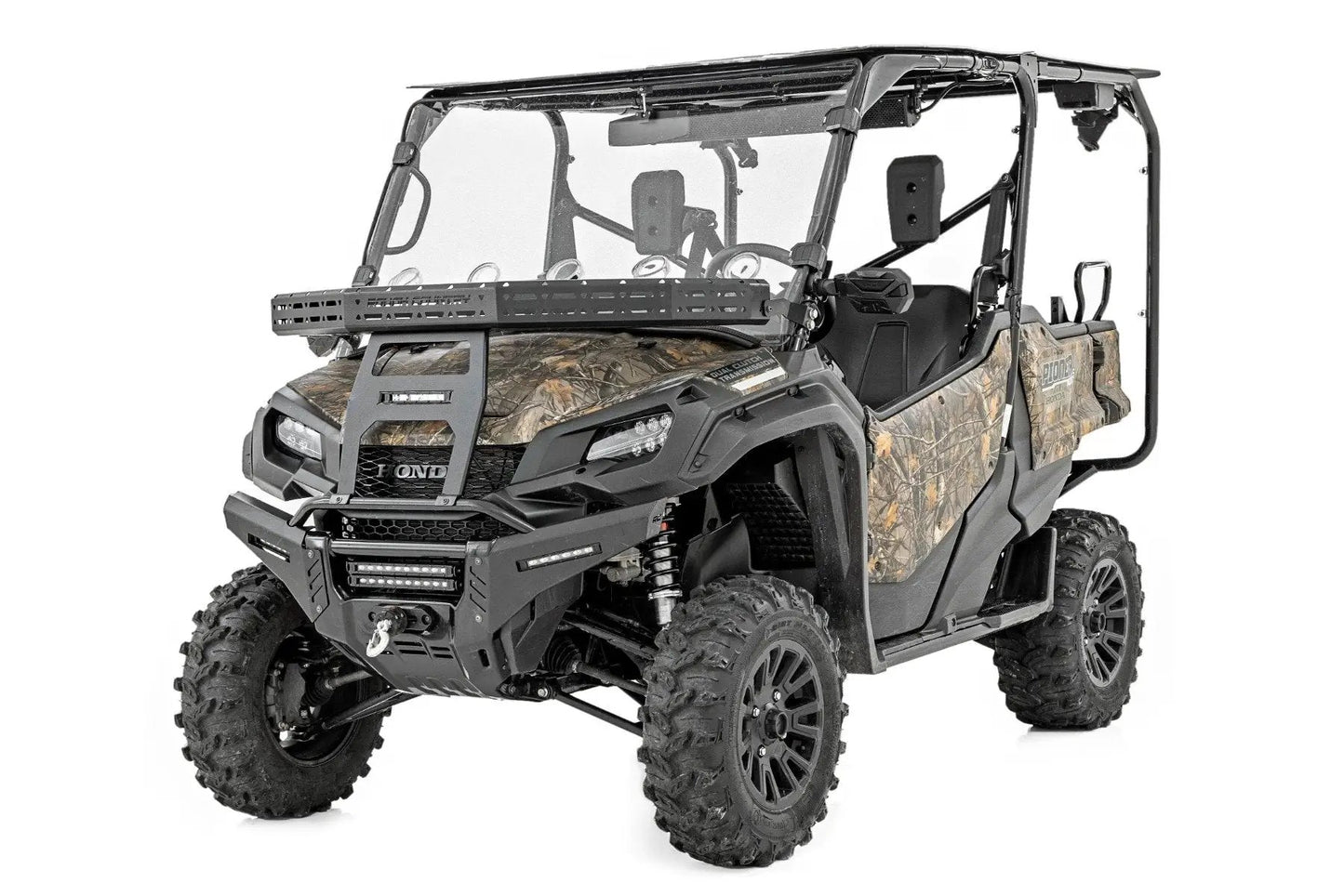 Rough Country Front Cargo Rack |Black Series LED | 6" Light | Slim Line | Honda Pioneer 1000 by Rough Country