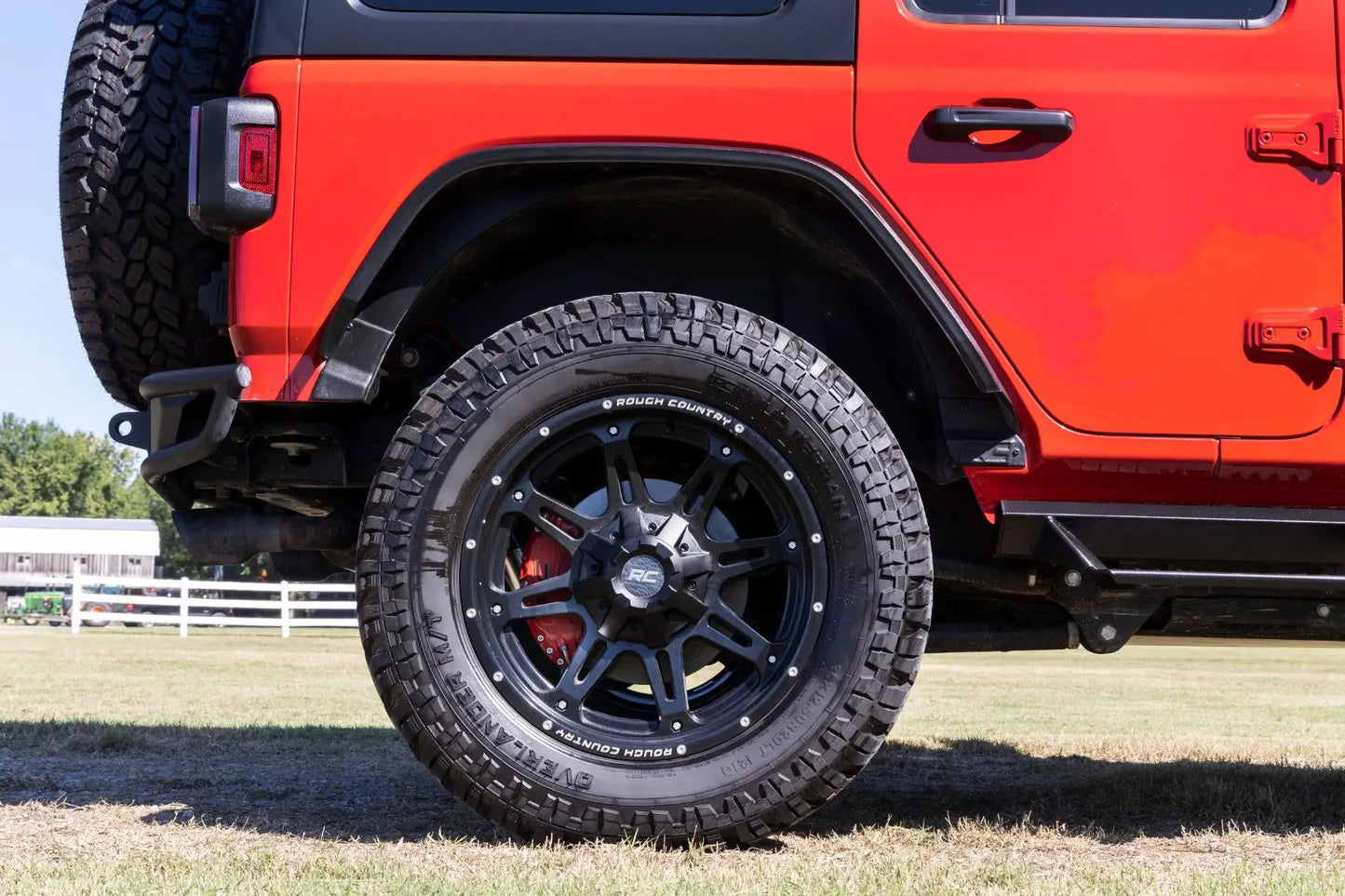 Rough Country Caliper Covers | Rear | Red | Jeep Wrangler JK/Wrangler Unlimited (2007-2018) by Rough Country