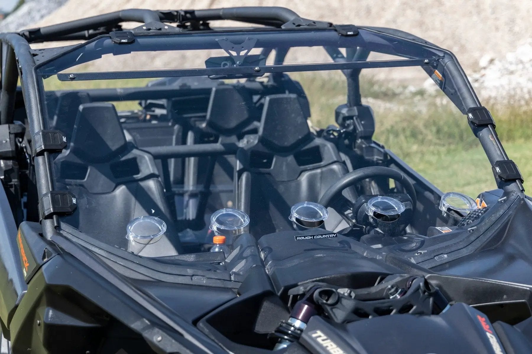 Rough Country Vented Full Windshield | Scratch Resistant | Can-Am Maverick X3 by Rough Country