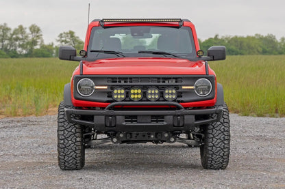 Rough Country Light Bar Mount | 6.5 Inch Round LED (Quad) | OE Modular Steel | Ford Bronco (21-25) by Rough Country