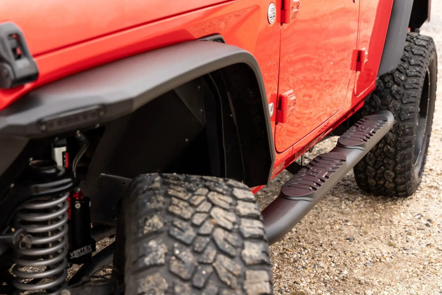 Rough Country Oval Nerf Steps | 4 Door | Black | Jeep Wrangler Unlimited 4WD (2018-2026) by Rough Country