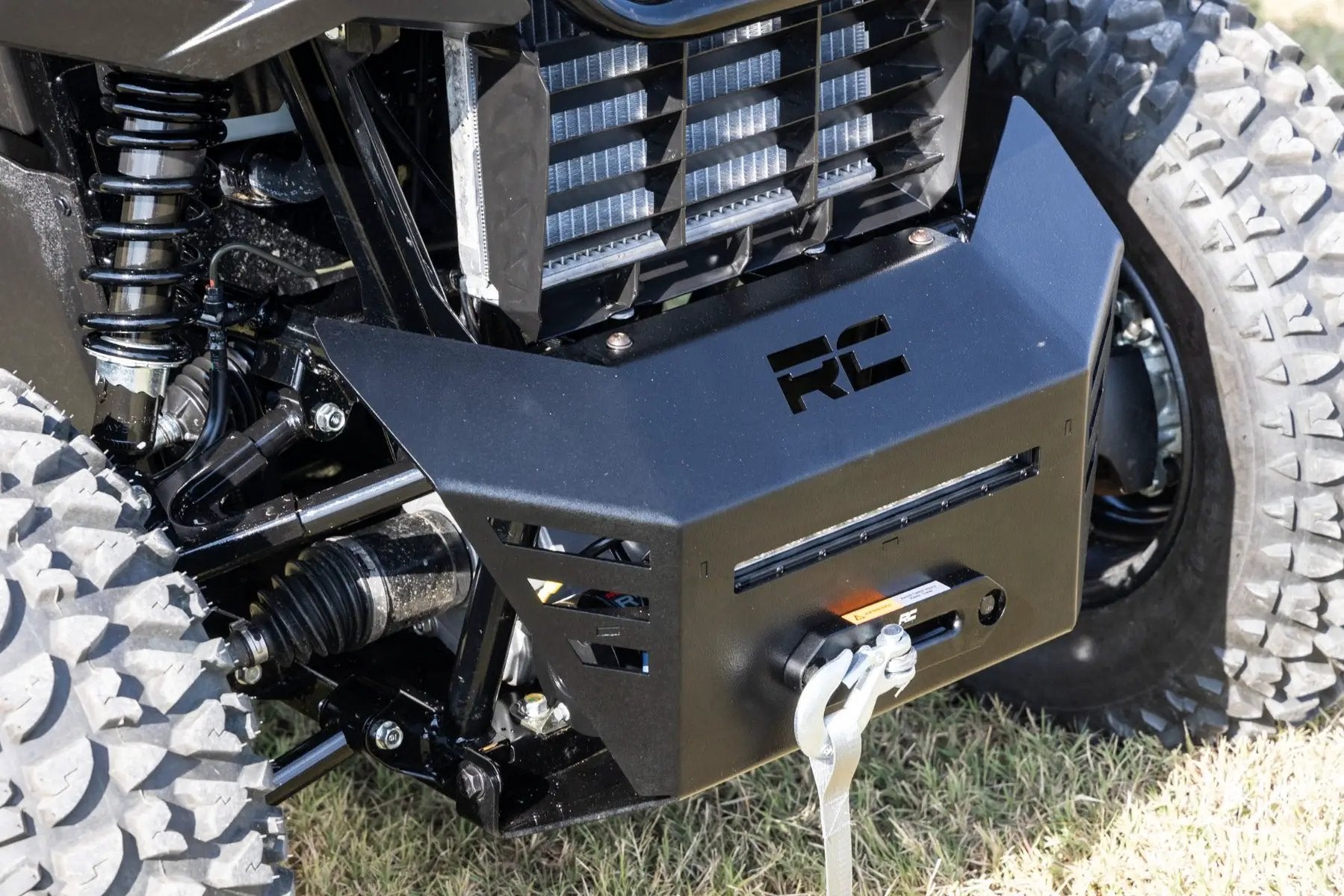 Rough Country Winch Plate | 4500-LB Winch | 10" Black Slimline | Honda Pioneer 520 by Rough Country